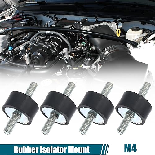 Miniatura 2 de X AUTOHAUX 4 unids M4 coche anti vibración goma aislador amortiguador 0.591x0.315 in caucho bobina montaje amortiguador montajes para compresores