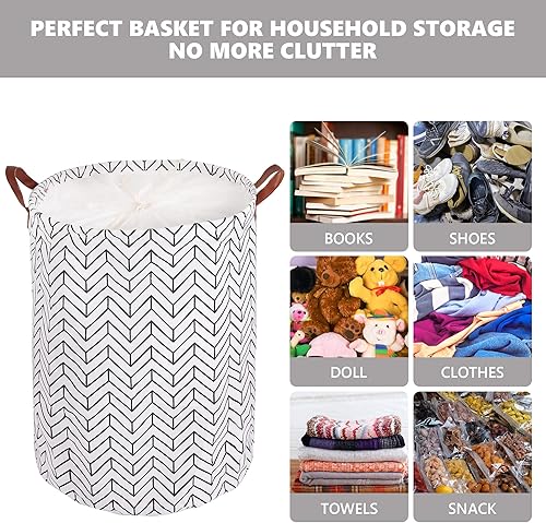 Miniatura 2 de Large Foldable Laundry Basket Organizer Holder portable tall collapsible laundry hamper nusery Storage Basket Bin with PU Leather Handles and