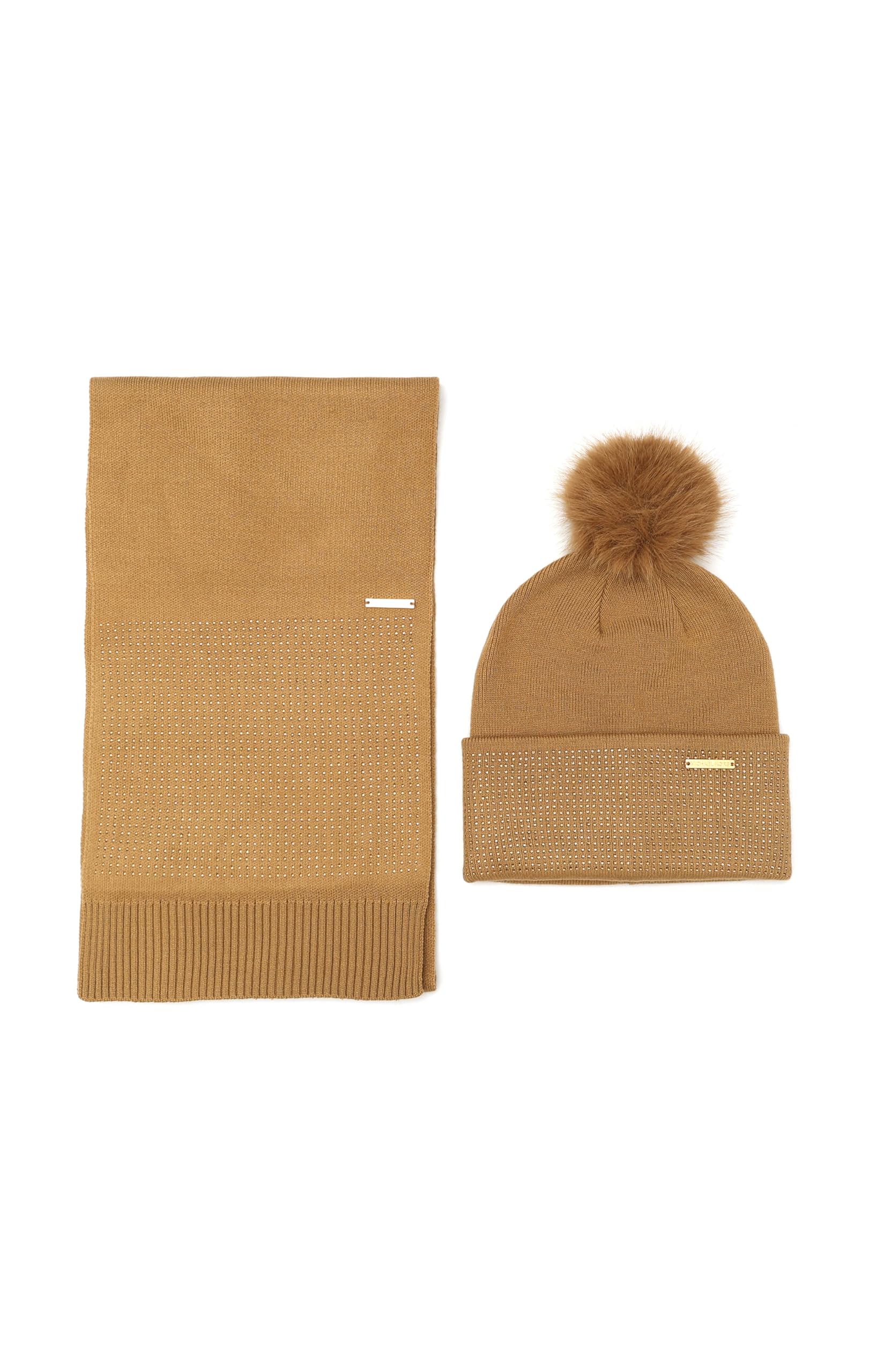 Michael Kors Womens Fine Crystal Box Set, Contains Hat & Scarf, Stylish Fashion Accessory for Winter