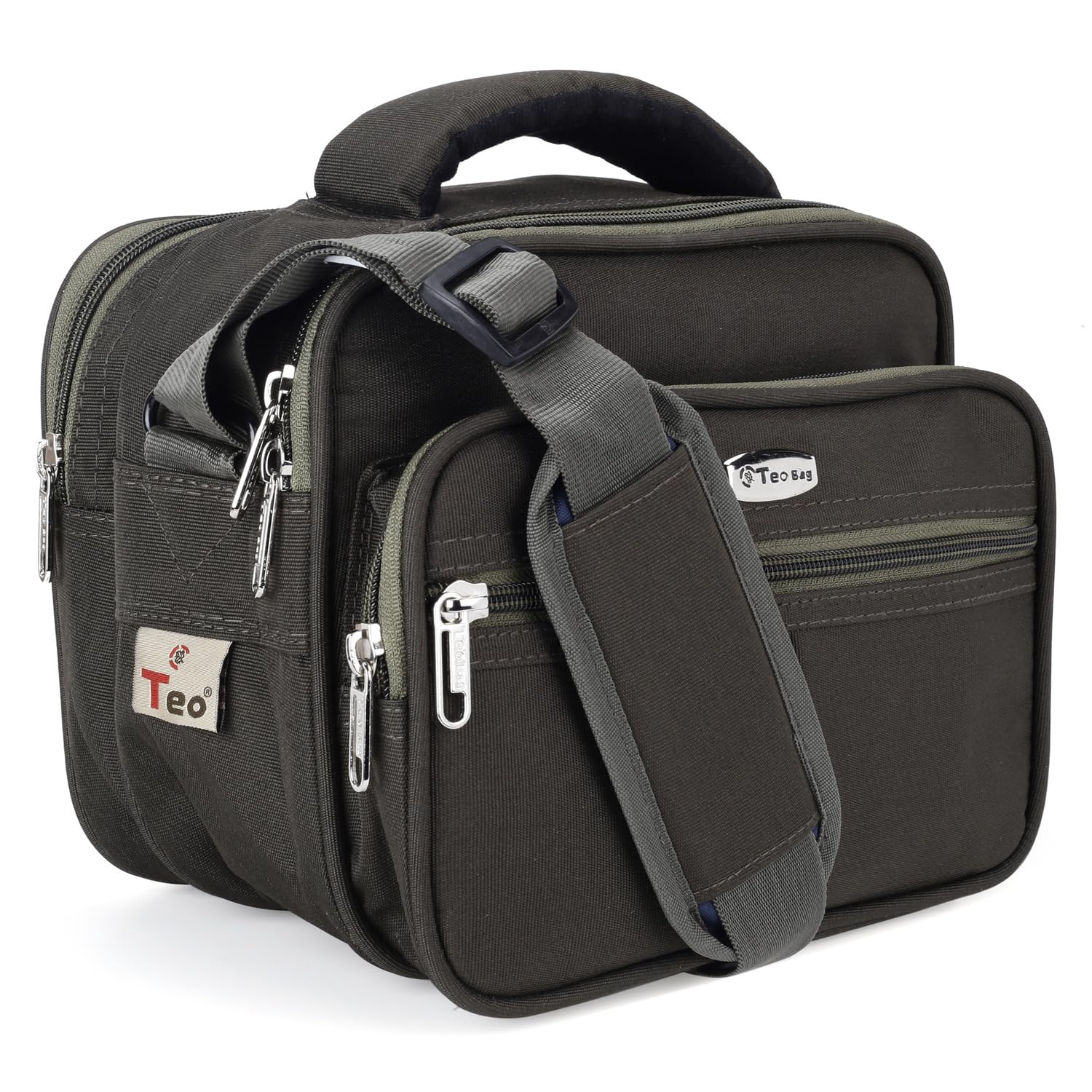 Small Size Multipurpose Tool Bag for Mechanics, Electrician & Technicians, Tiffin, Travelling Canvas Messenger Bag with 5 Pockets & Compartments Grey.-image-33