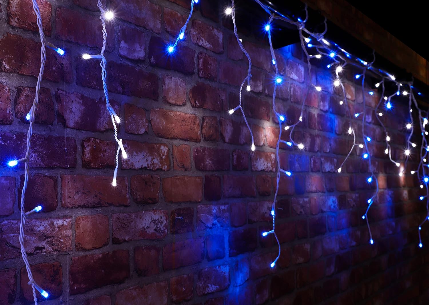 Christmas Concepts® 360 11.8m (39ft) Blue/White LED Snowing Icicle Lights with Speed Controller, Christmas Outdoor Lighting