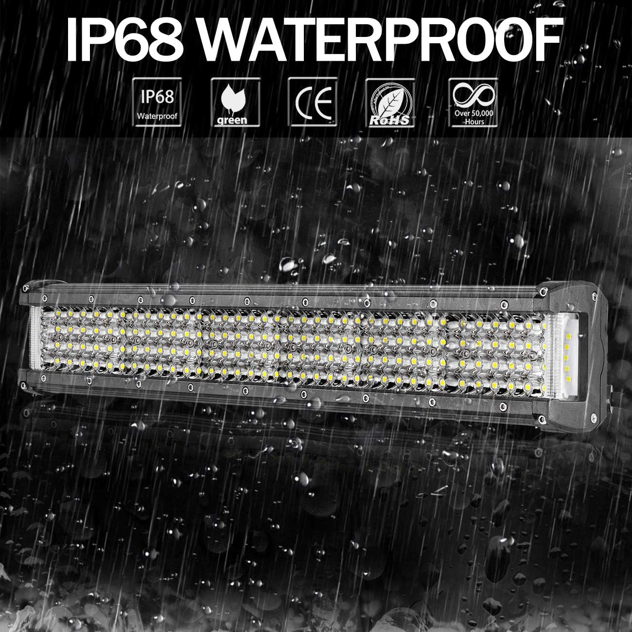18 Inch LED Light Bar Side Shooter LED Driving Lights Off Road Quad Row Light Bar 462W Spot Beam Backup Work Lights Waterproof Fog Lights for Offroad Truck Pickup RZR UTV SUV Boat