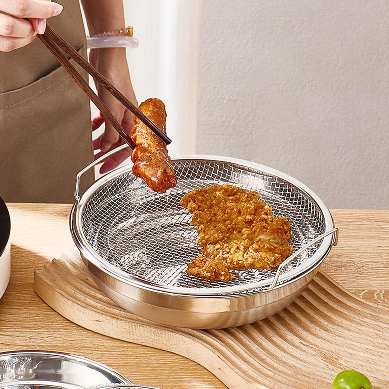 Taca filtra oleju, sitko do gotowania, ze stalową tacą z żywicy cieplnej do frytkownic i piekarników, idealne do smażonych potraw i potraw