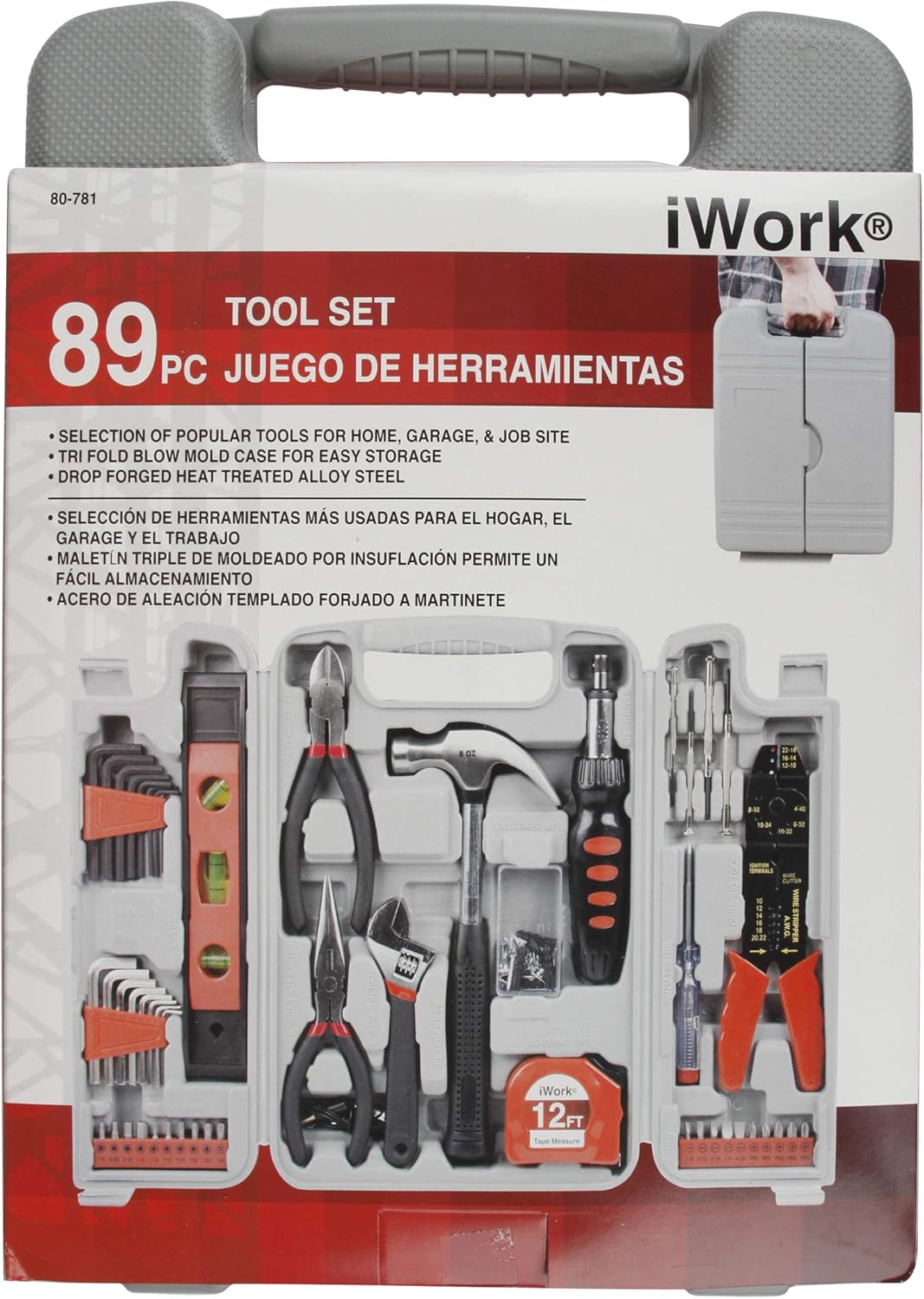 Olympia Tools iWork DIY Homeowner's Tool Set, 80-781, 89 Pieces