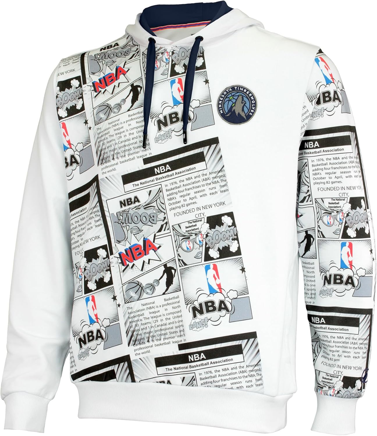 FISLL NBA Teams Men's Comic Book Newsprint Fashion Hoodie
