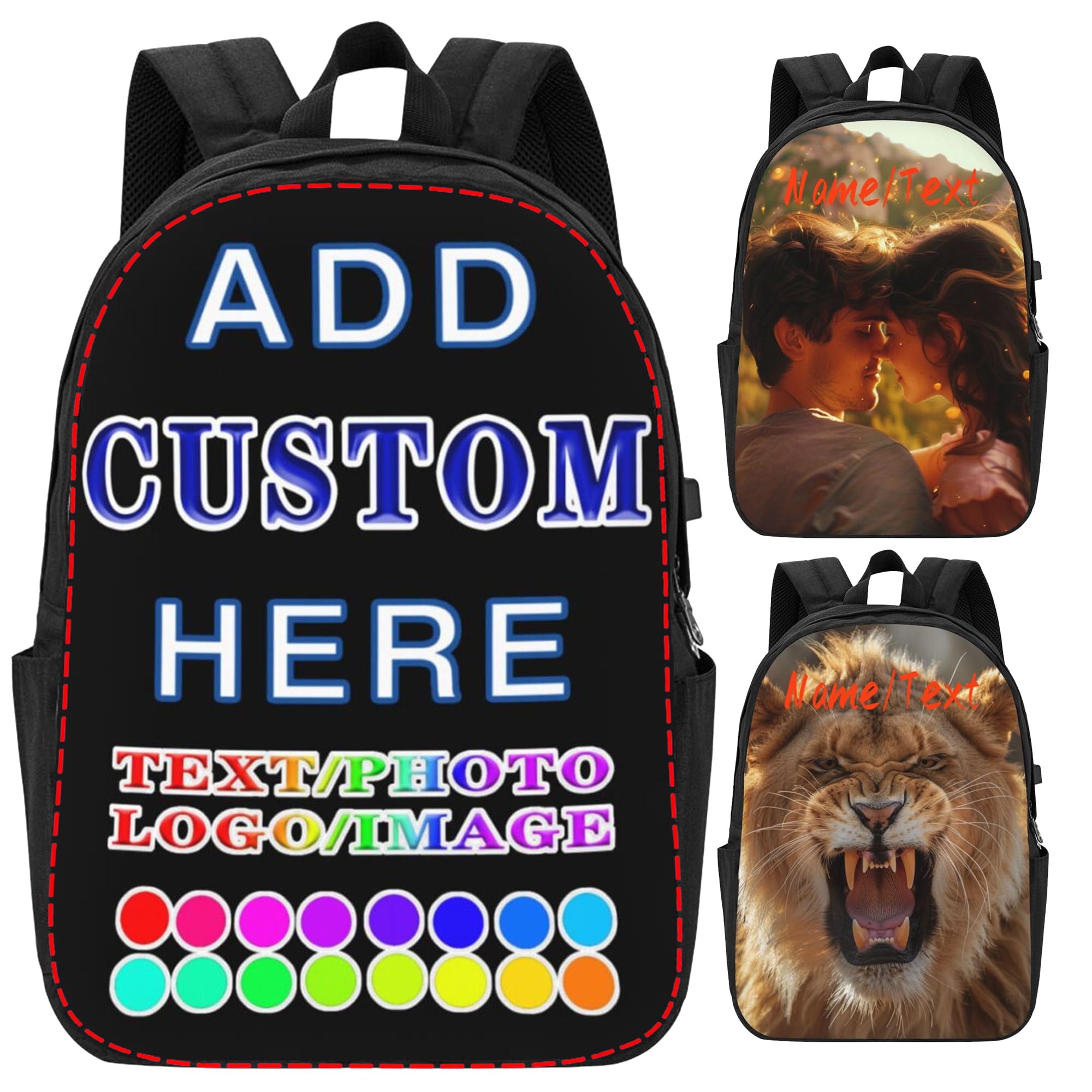 SNKYBGRS Custom Backpack Personalized Backpacks With Logo Photo Customize Your Image Text Name Waterproof Laptop Bag for Men and Women Gift Outdoor