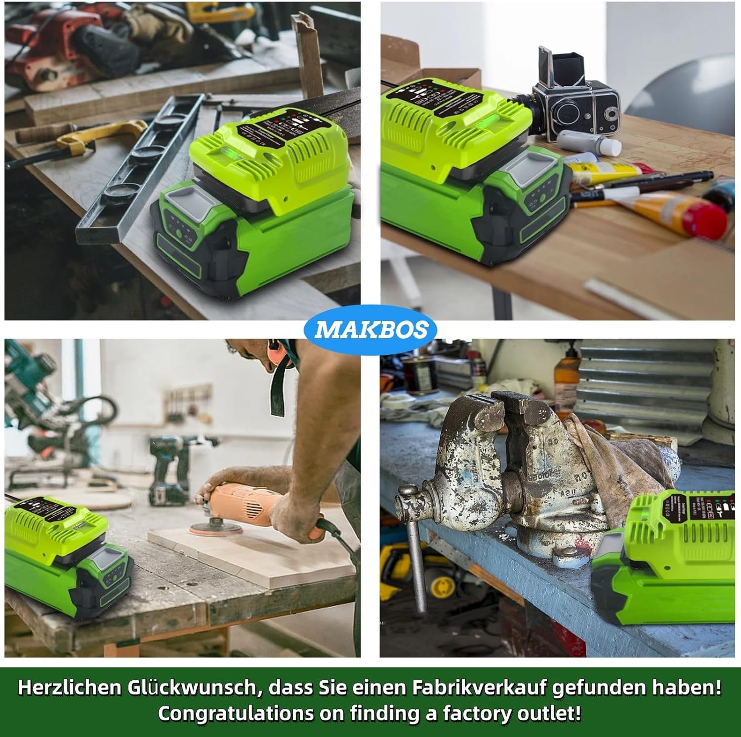 for Greenworks 40V Battery Charger,Portable Mini Charger Adapter,Replacement Charger Compatible with 29482 29462 29472 BAF702 L-300 BAF704 BAF705Compatible with 40V G-MAX Power Tools(not for 24V) - Image 2