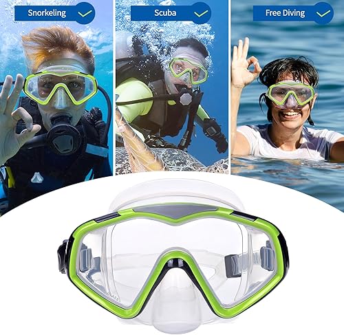 Miniatura 7 de Máscara de buceo profesional, lente ultra transparente con visión amplia, máscara de esnórquel de vidrio templado, máscara antifugas, máscara de