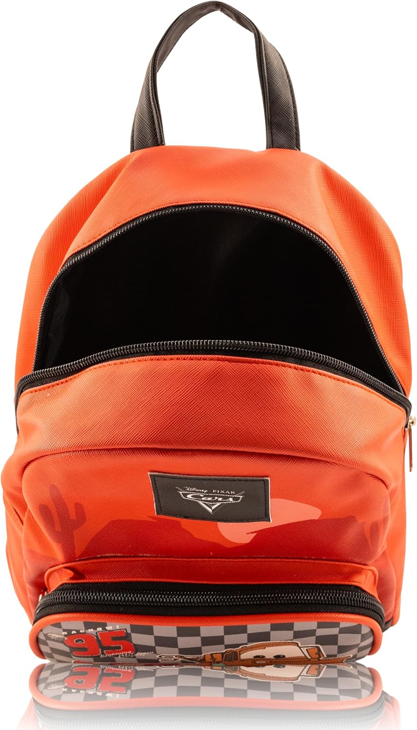 Disney Pixar Cars Lightning McQueen Mini Backpack | 10" PU Leather Backpack Purse for Kids & Adults | Toddler Travel Bag, Small Bookbag for School, Travel, or Everyday Use | Ages 3+ - Image 6