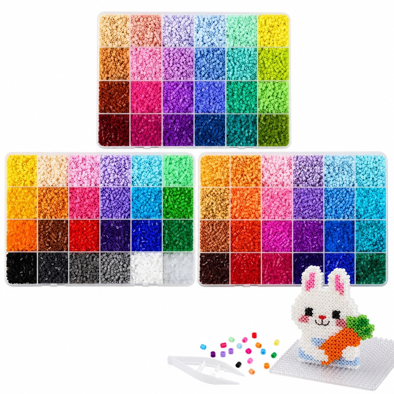 72 Colors 25200 PCS Fuse Beads, for Crafts, Suitable for Creating Keychains and Decorative Items