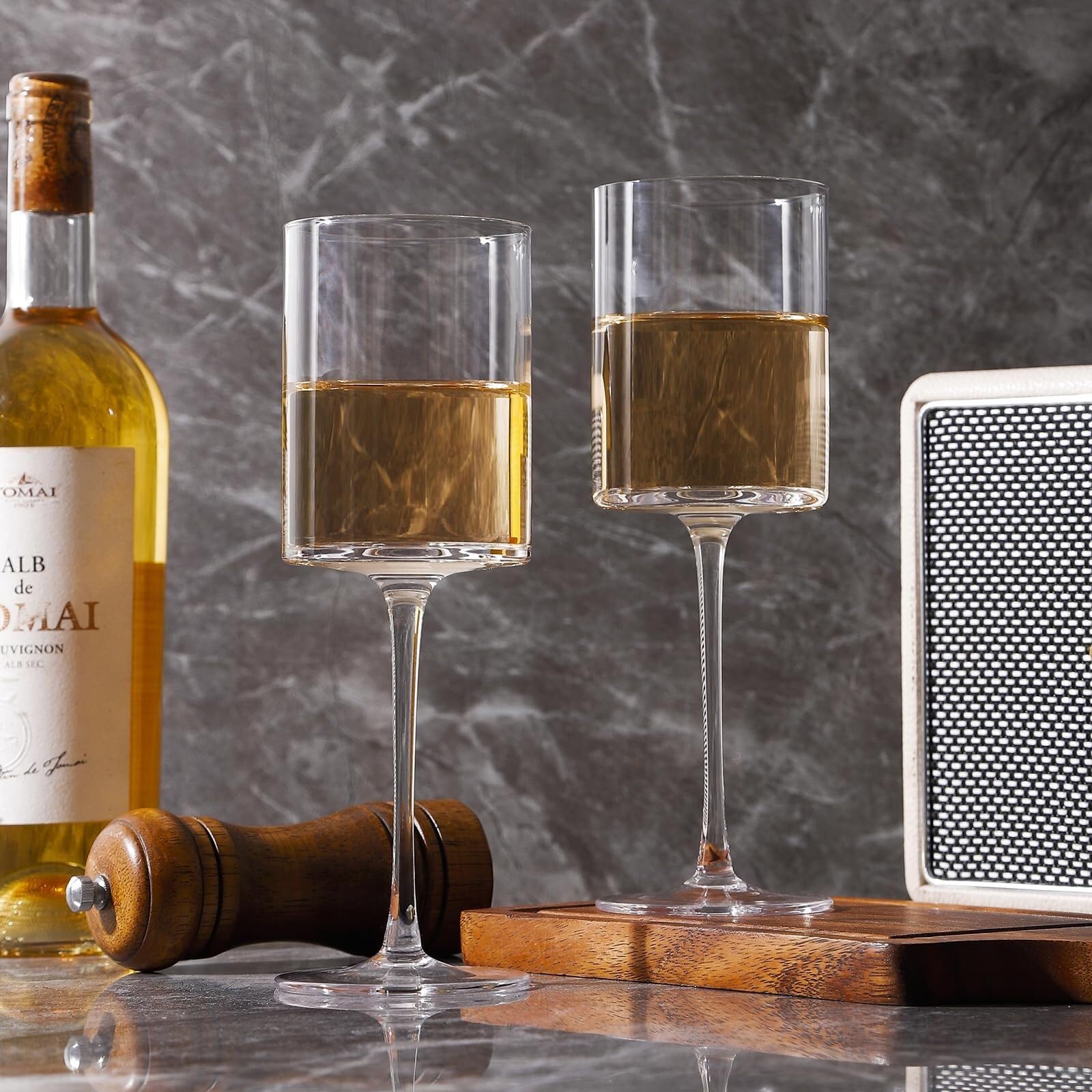 Set di 2 bicchieri da vino da 13 once, eleganti bicchieri in vetro soffiato a mano for vino rosso bianco, calici di alta qualità cristallini Bicchiere per bevande