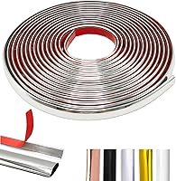 Faoaatin Silver Peel and Stick Backsplash Trim - 10Ft Flexible Tile Edge Strip for Kitchen, Bathroom, Mirror Frames