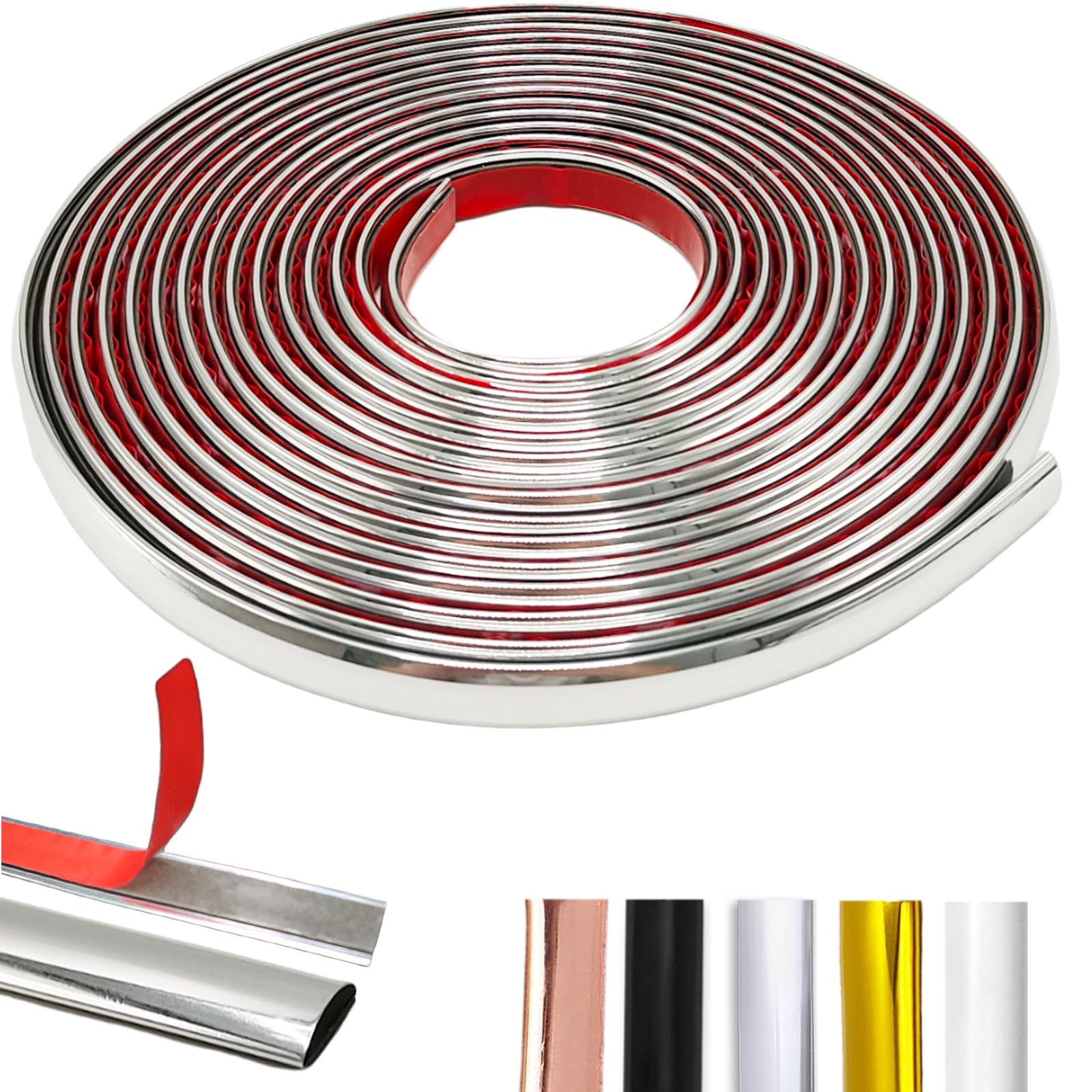 Bordure miroir flexible argentée pour une finition haut de gamme