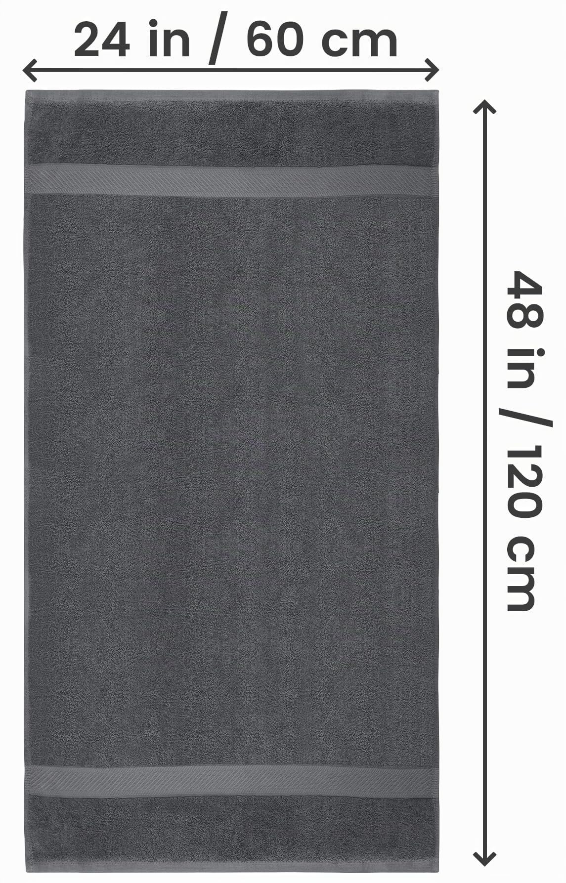 Utopia Towels 6er-Pack Badetücher 100% Baumwolle 60x120 cm Duschtuch weich saugfähig Grau