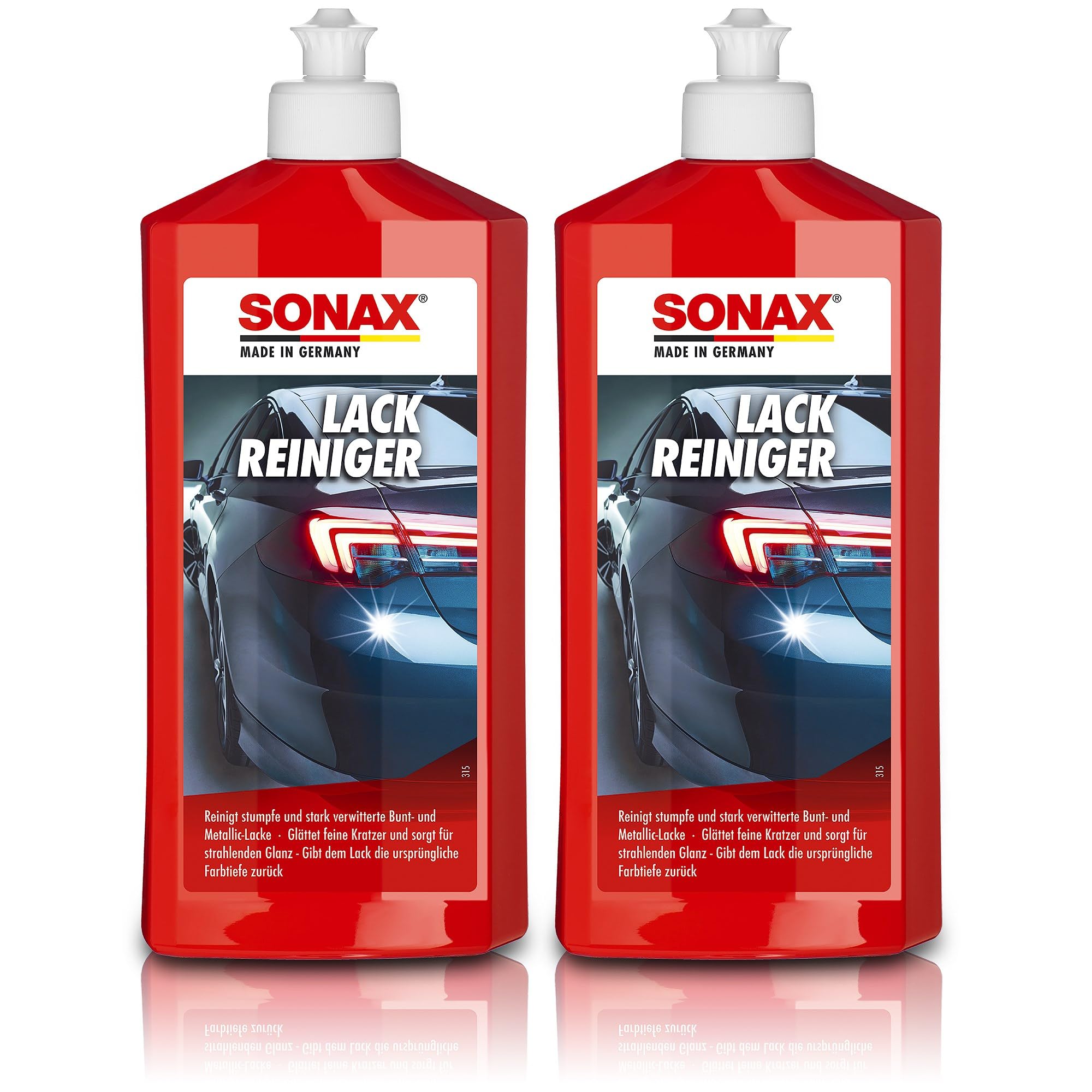 2x 500ml SONAX LACKREINIGER LACK REINIGER INTENSIV PFLEGE POLITUR PFLEGE