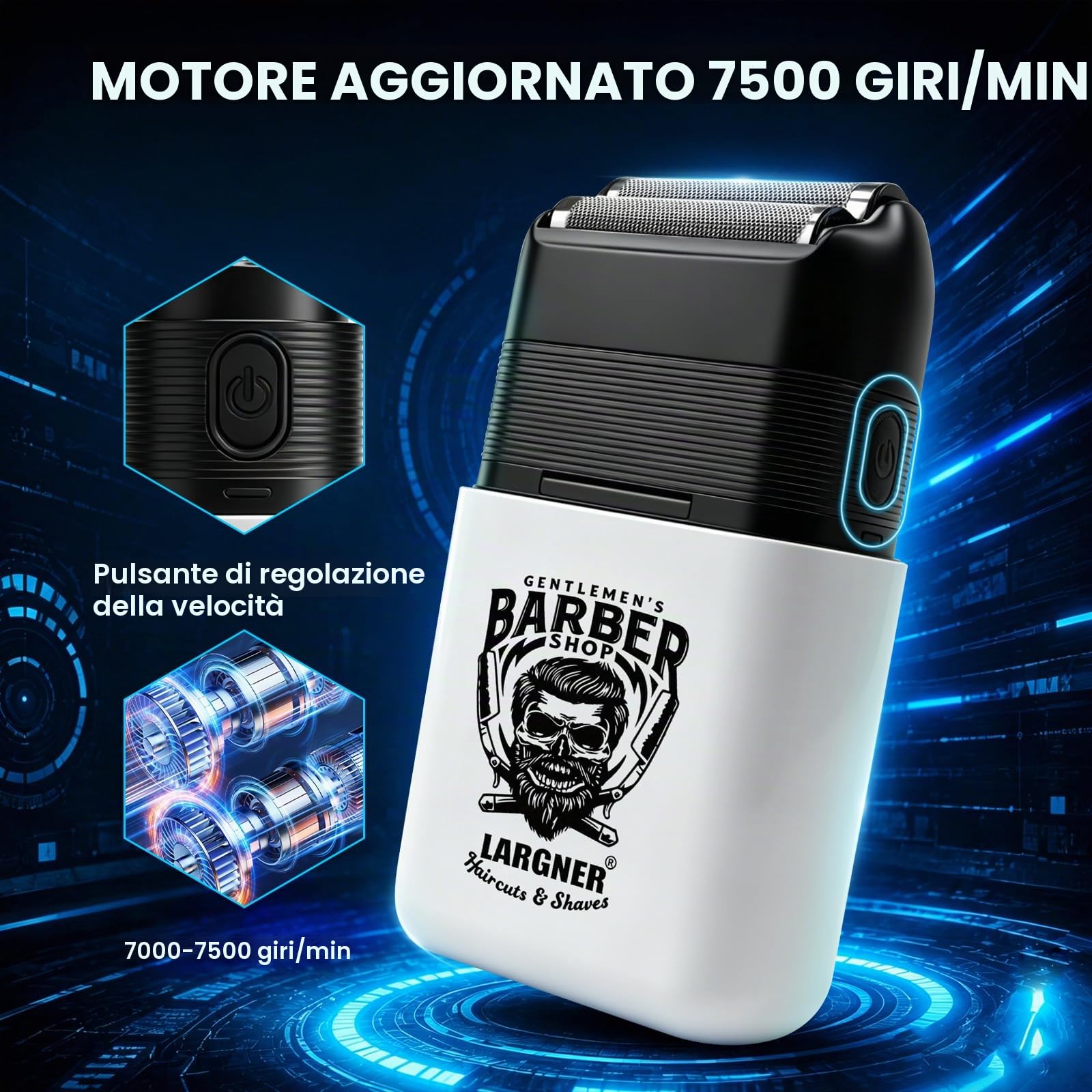 Tagliacapelli professionale da uomo, senza fili, rasaerba ricaricabile, rasoio elettrico, schermo LCD, 8 pettini di guida, barba completa