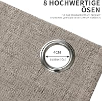 Joydeco Len Hatású Sötétítő Függöny Fülekkel - 2 db Hőszigetelő, Hangszigetelő Függöny Nappali és Hálószoba Dekorációhoz 5
