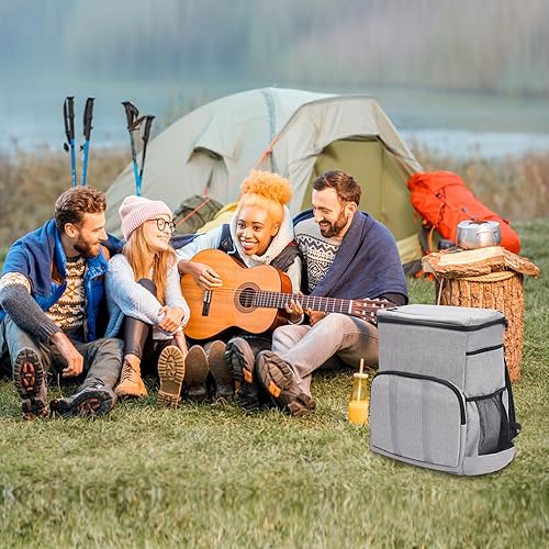 Miniatura 7 de HAMOPY Mochila térmica térmica de 40 latas, mochila de almuerzo para hombres y mujeres, mochila ligera a prueba de fugas con compartimento