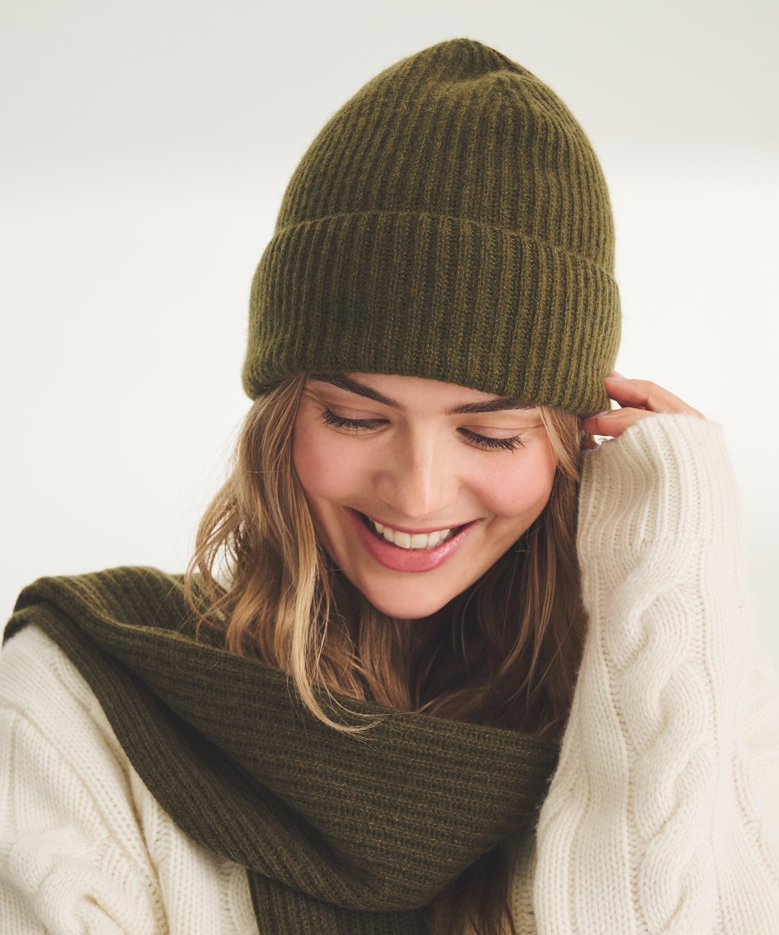 NAADAM - Signature Cashmere Ribbed Beanie, Beanie Hat Unisex - Adulto