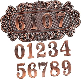 YARNOW 1 Set House Address Plaque Digital License Plate Sign for Front Door Plastic Mailbox Number Wall Door Room Plate 3D Door Number Mailbox 0-9 Number Doorplate Figure 3D Doorplate Abs