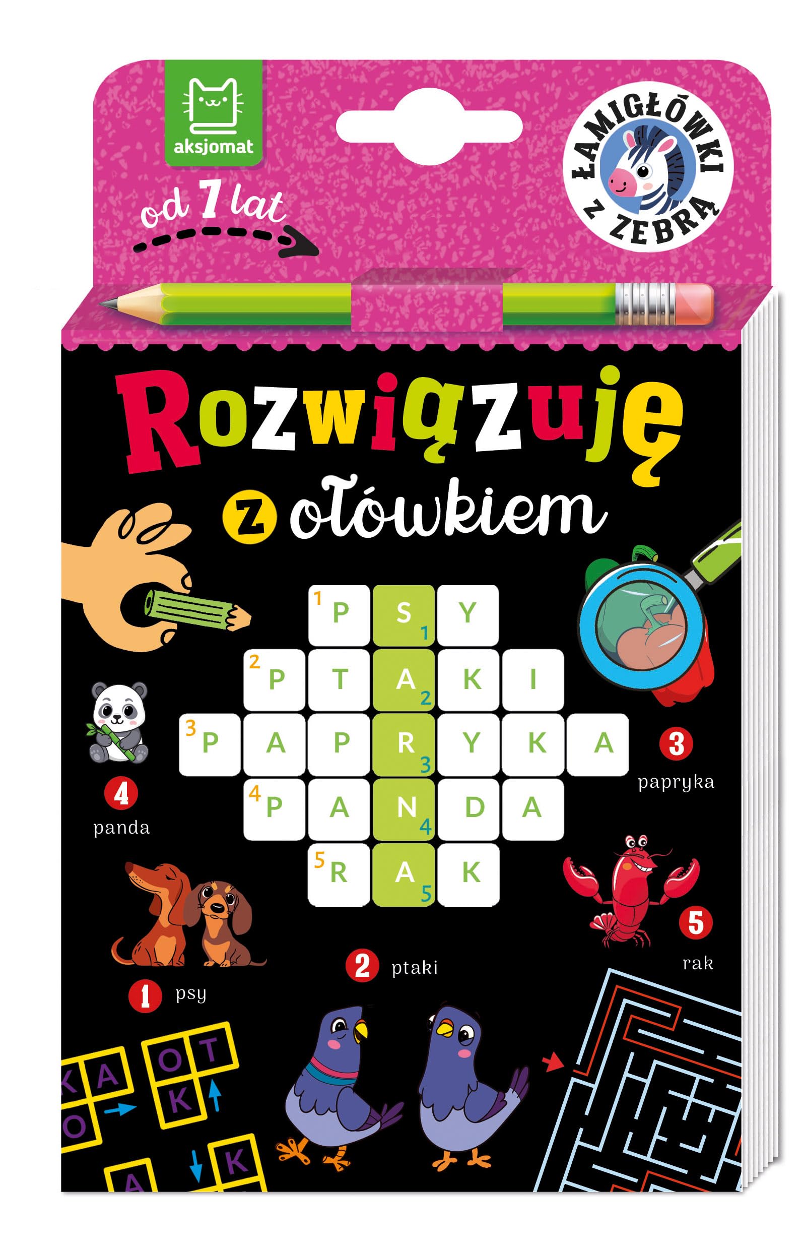 Rozwiązuję z ołówkiem. Łamigłówki z zebrą. Od 7 lat (Łamigłówki z ołówkiem)