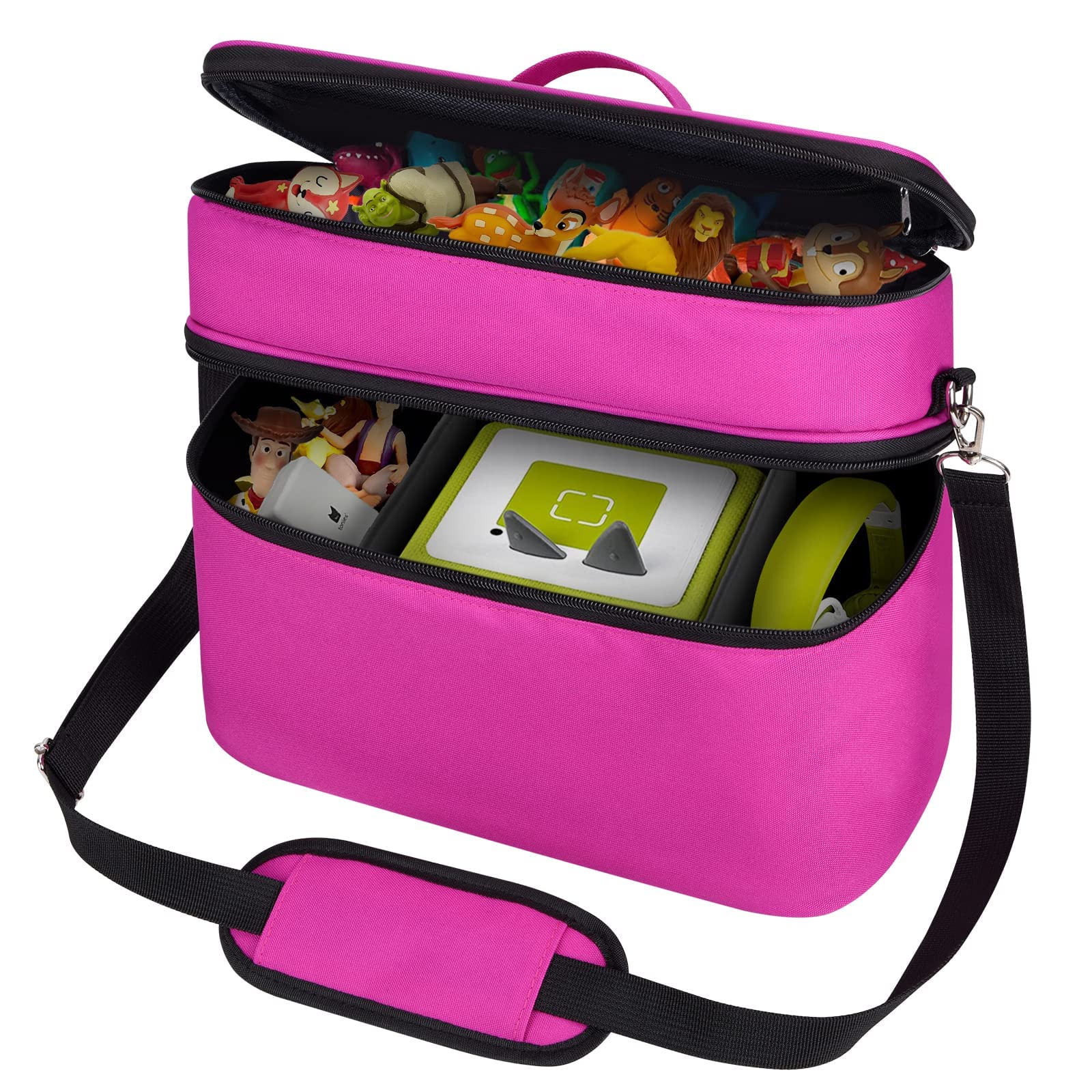 Bevegekos Storage Carrying Case for Tonies Accessories, Carrier Bag for Toniebox Starter Set, Tonie Figures, Charging Station & Headphone, Case Only (Large, Purple)