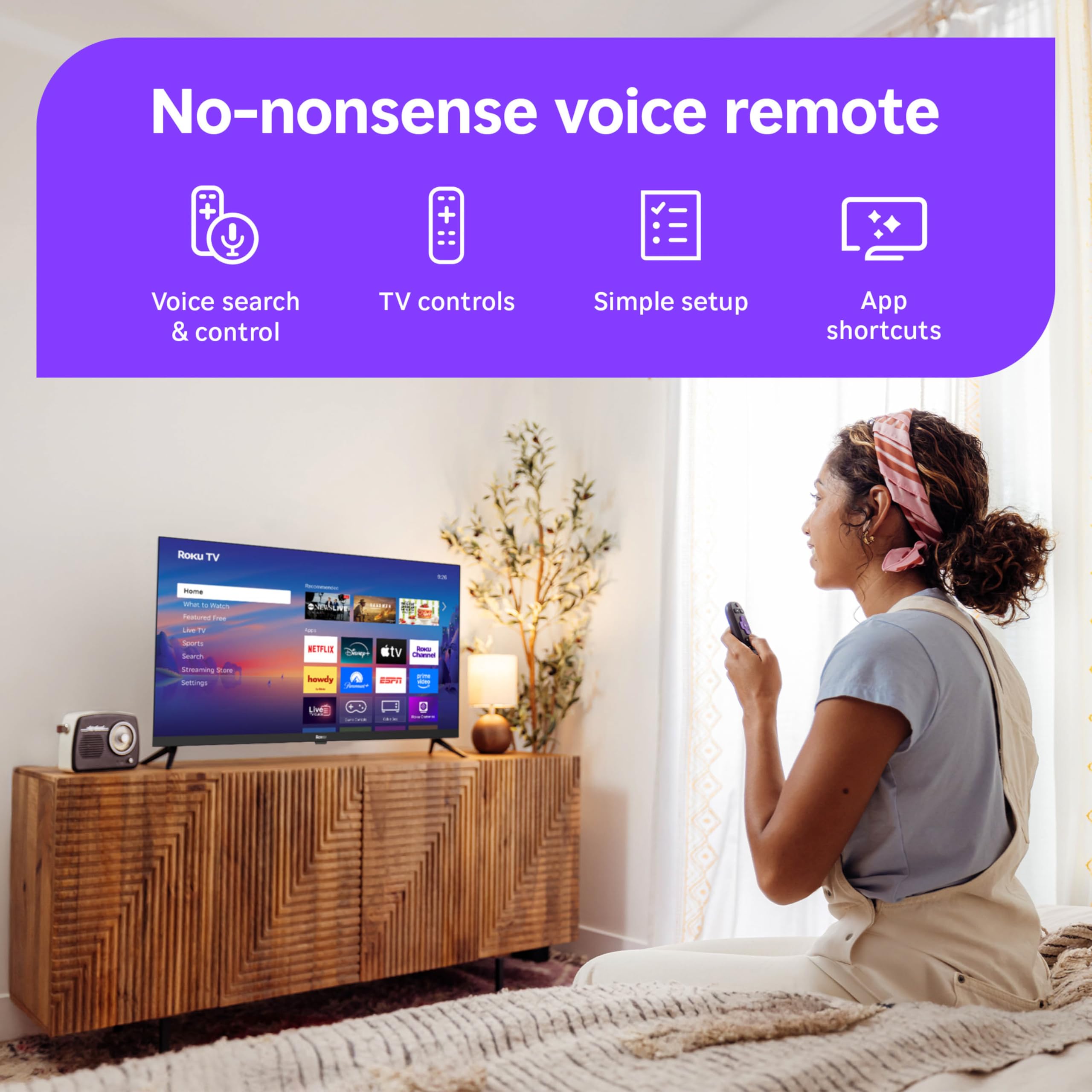 Roku Smart TV 2025 – 40-Inch Select Series, 1080p Full HD TV – Roku TV with Voice Remote – Flat Screen LED Television with Wi-Fi for Streaming Live Local News, Sports, Family Entertainment