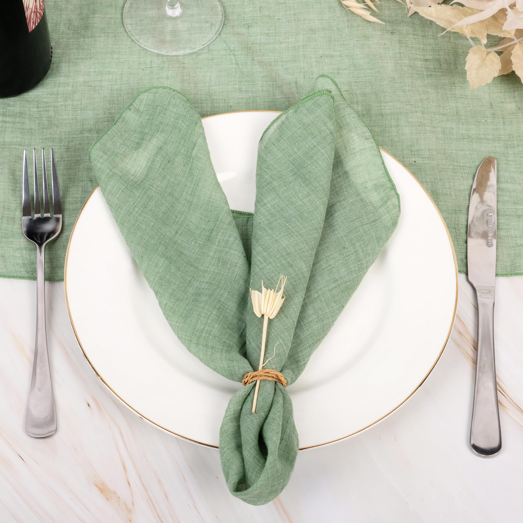 Guittly Cloth Napkin Set of 12, Cotton Pink Napkins Cloth, Dining Dinner Table Napkins for Wedding Dinner, Party - Image 4