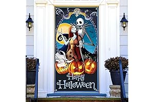 Vohado Happy Halloween Door Cover, The Nightmare Before Christmas Decoration