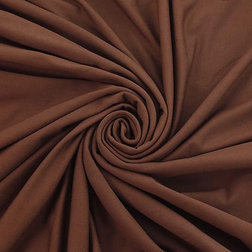 Solid DBP Fabric - Double Brushed Polyester 4 Way Stretch - Walnut Brown - 1 Yard