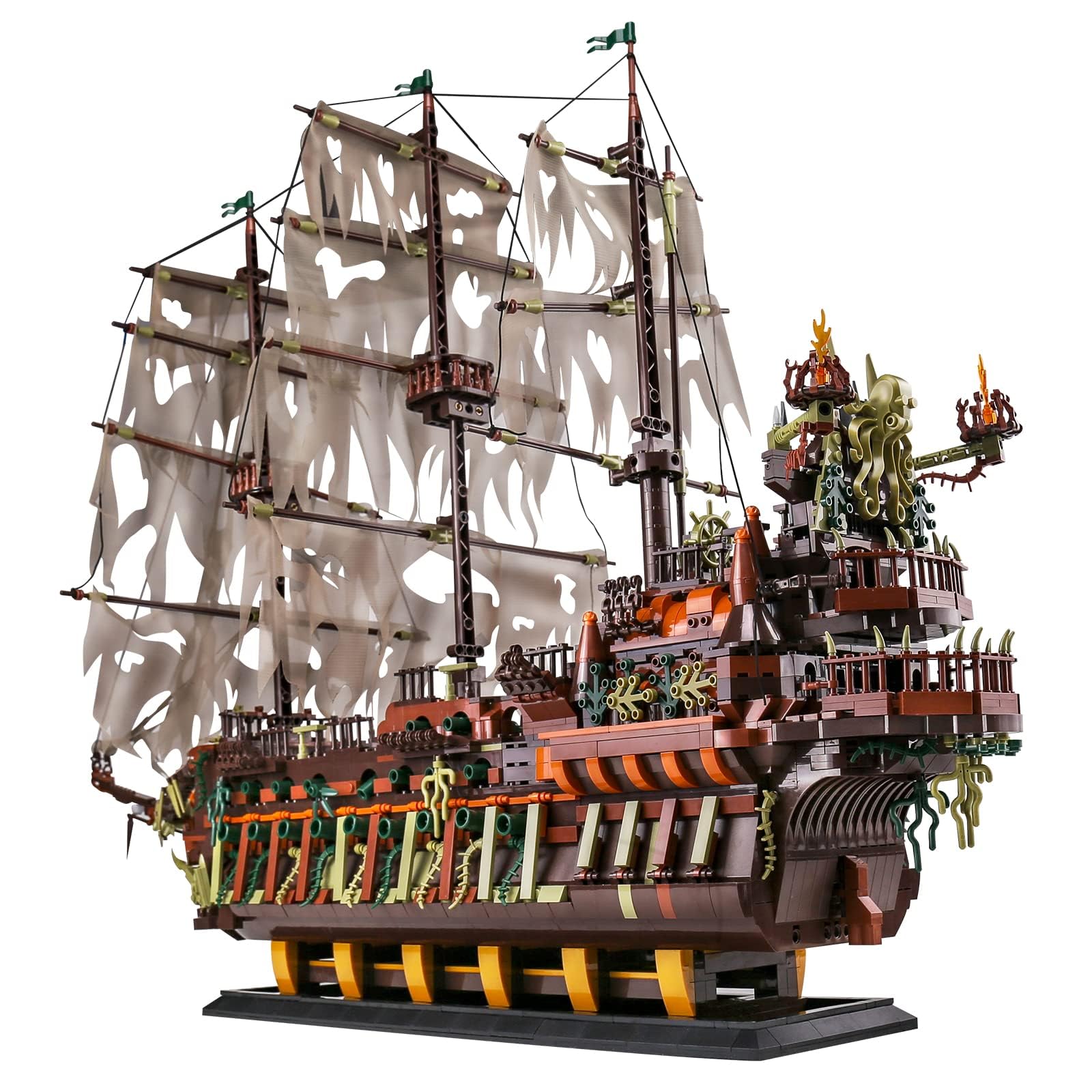 Mould King Kit di blocchi da costruzione di modello di nave di grandi pirati, set di blocchi da di navi di pirata olandese del, regalo di giocattoli per bambini di età superiore a 8 anni (3653 + PCS)