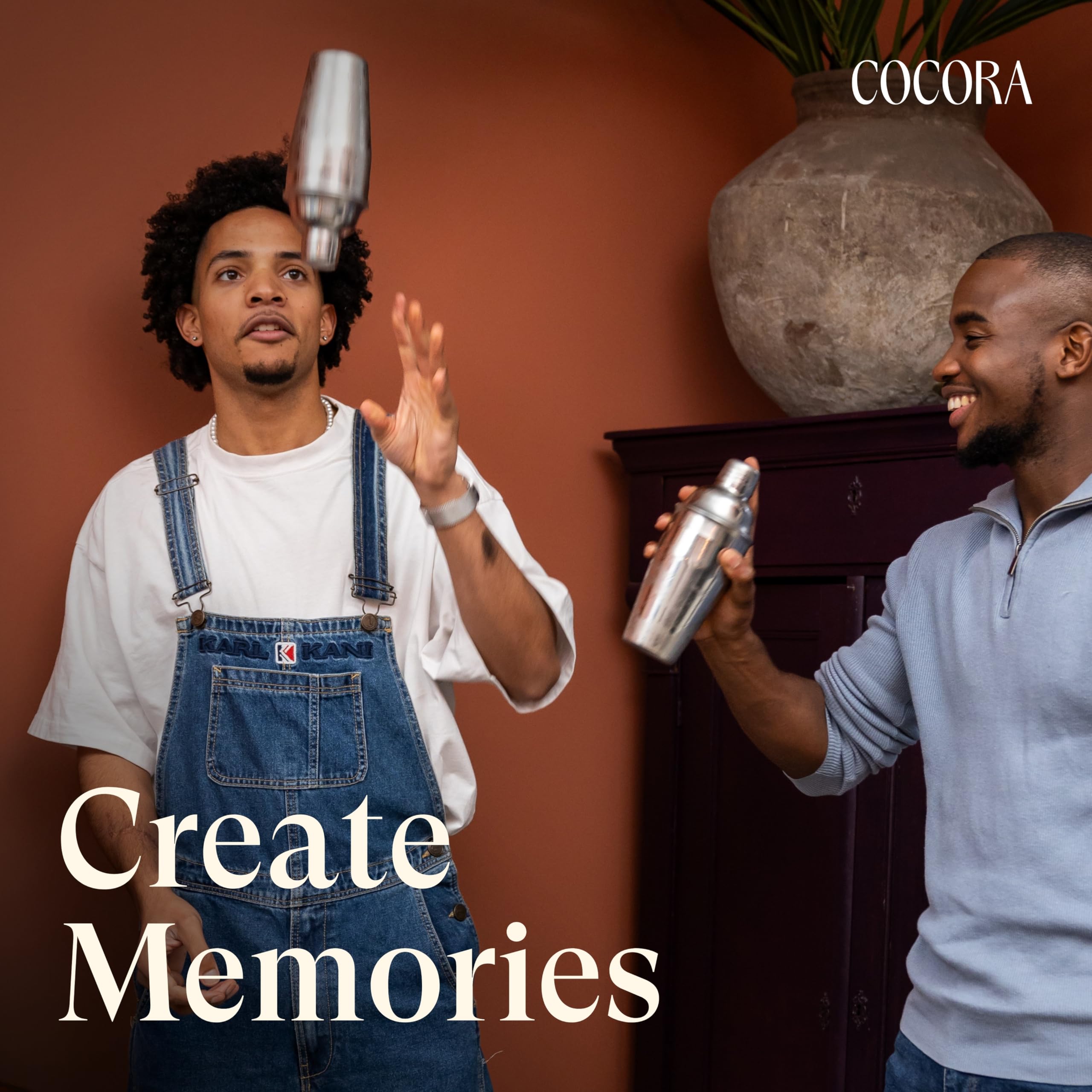 Cocora Martini Cocktail Set Regalo | Set Barman da 8 Pezzi | Kit Cocktail | Shaker Cocktail | Dosatore Cocktail | Bicchieri Cocktail | Cucchiaio Cocktail | Idea Regalo | Eco Friendly (Rose)