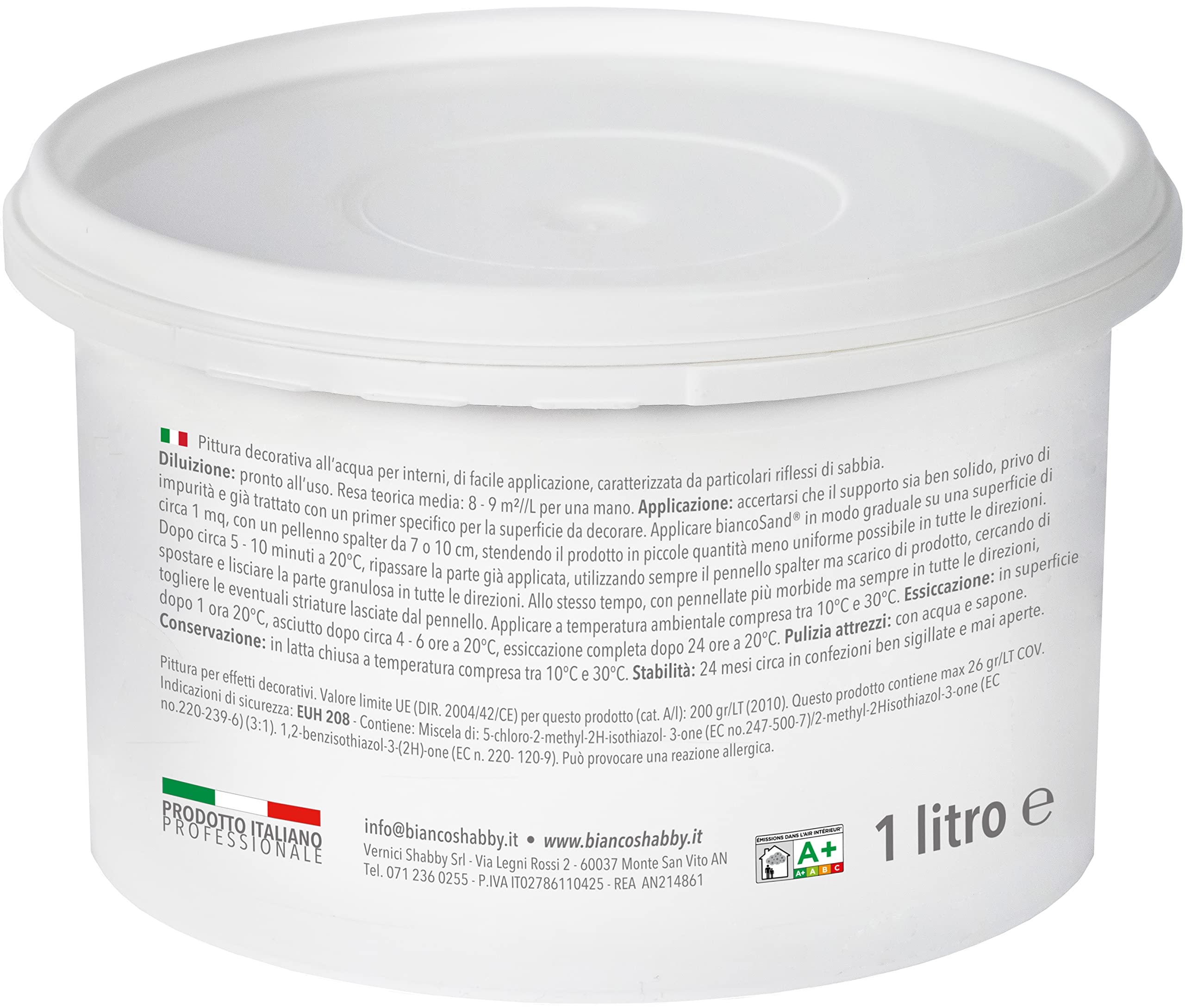 bianco Shabby CHALK PAINT MATERICA EFFETTO SABBIATO PER PARETI E OGGETTI - biancoSand Grigio Tortora - Decora e Rinnova facilmente la tua casa (1 Litro)