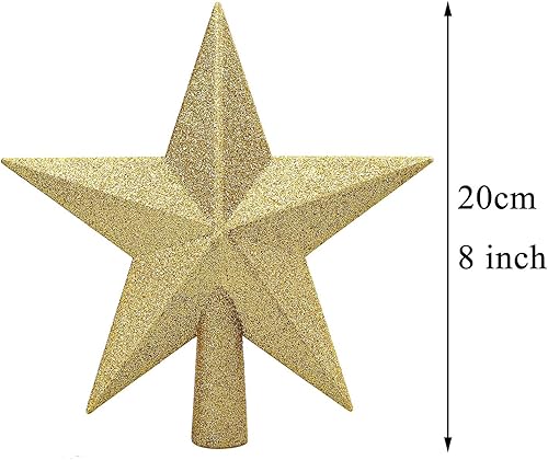 Miniatura 9 de Aneco - Estrella con brillantina para decorar el arbolito de navidad, decoración para la parte de arriba del arbolito