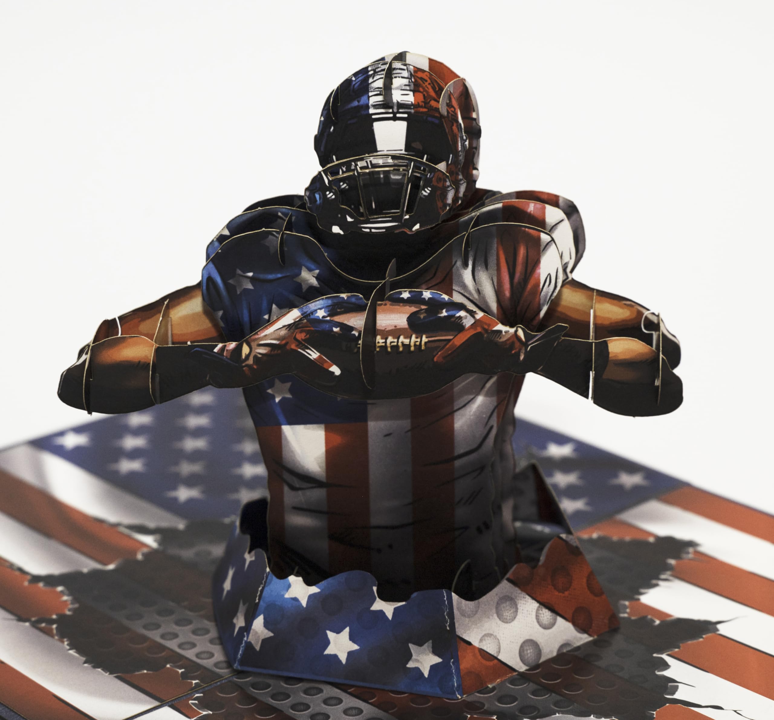 PQDGlobal 3D Popup Card of American Football Player, Paper Art & Handicraft, Greeting Card, Birthday, Anniversary, Christmas, Fathers Day Card,