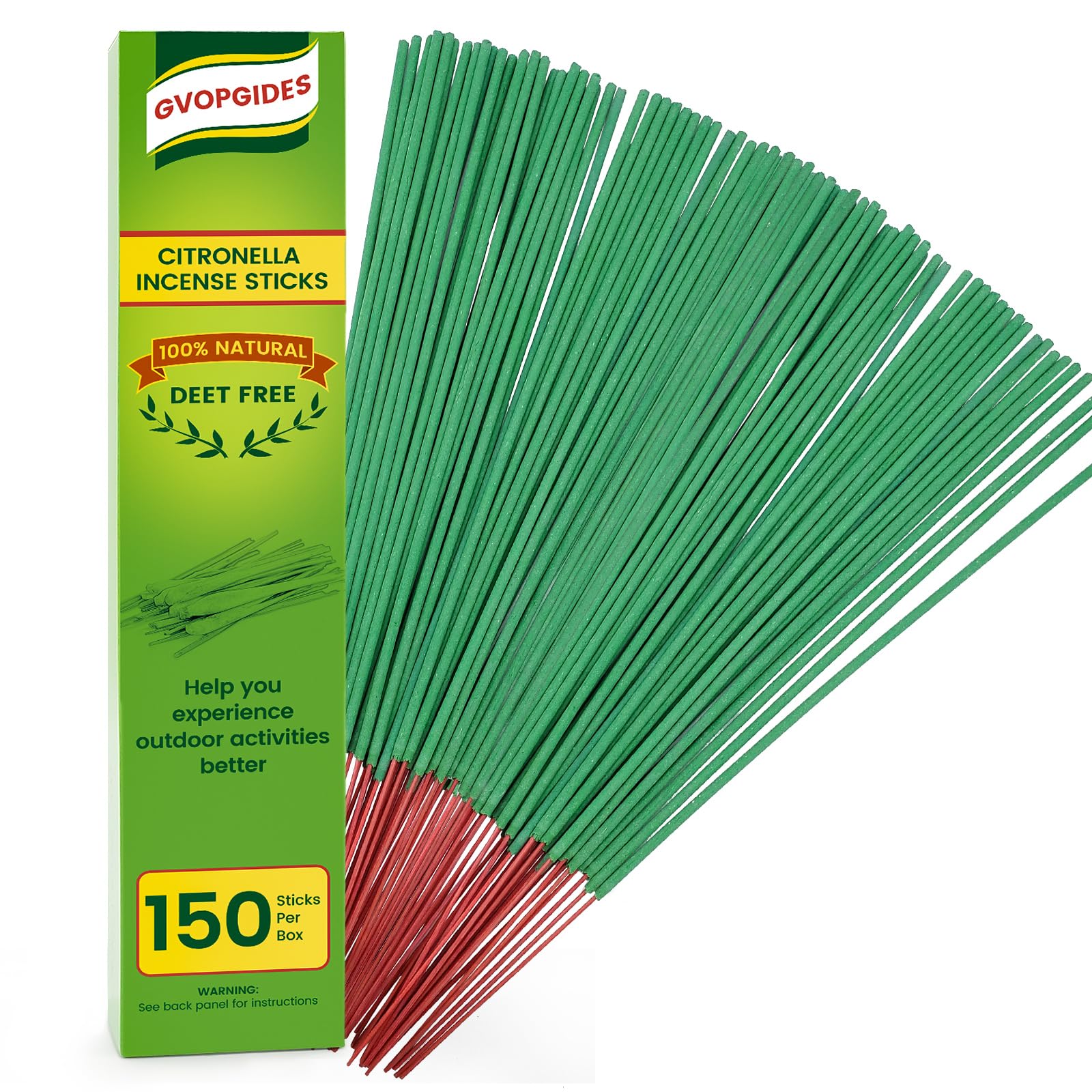 Citronella Incense Sticks 150 Sticks/Made with Natural Plant Based Ingredients/Citronella Oil/Lemongrass Oil/Rosemary Oil/150 Pcs