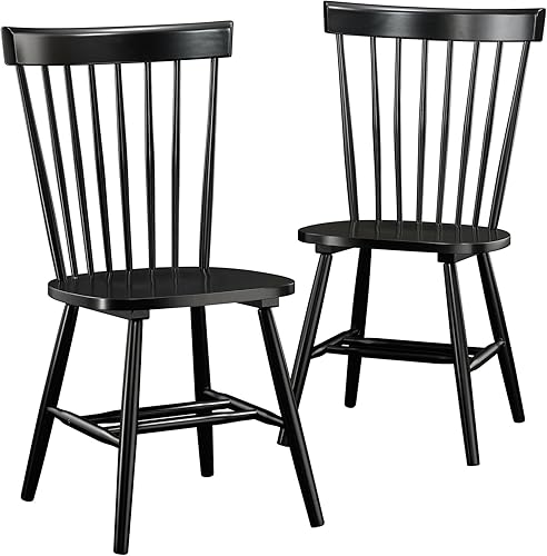 Sauder Nuevo Grange Spindle Back Sillas de madera, acabado negro