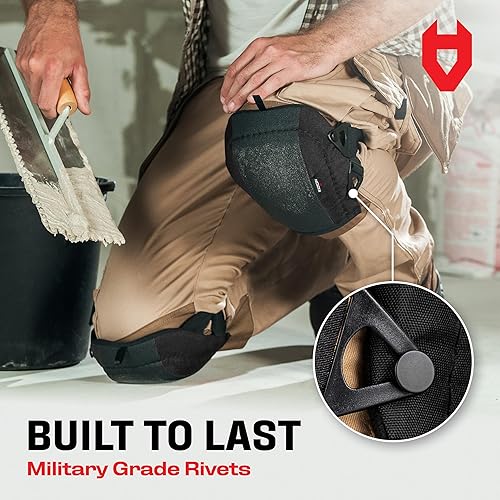 Miniatura 6 de NoCry Rodilleras de trabajo antideslizantes para hombres y mujeres con acolchado grueso de espuma suave, correas fuertes y con clips fáciles de