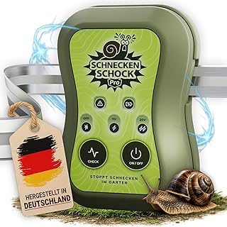 Schneckenzaun Elektrisch für Hochbeet | SchneckenSchockPro | Starker Schock (von 9V bis 20V) | mit 11m Selbstklebendem Zaunband | Schneckenschutz für Gärten | Elektrischer Schneckenzaun |
