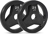 Vista 20 de JFIT Olympic 2 Inch Grip Plates and Bumper Plates for Barbell - Single Weights or Sets of 2 (Muliple Weights)