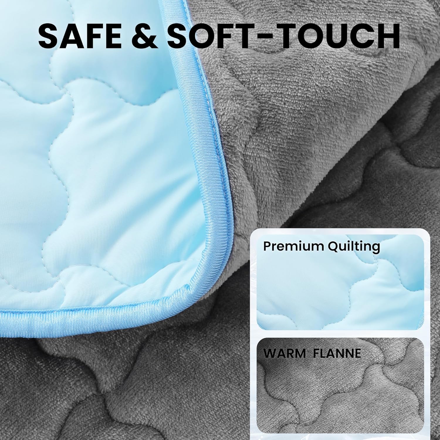 Dog Cooling Mat, Double-Sided with Cooling Fabric & Warm Flannel, 43.3" x 31.5" Thickened Cooling Mat for Dogs, No Electricity Needed, Machine Washable, Portable Crate Pad for Indoor & Outdoor Use