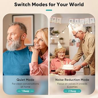 Rechargeable OTC In-Ear Hearing Aids for Seniors, 100H Case | Lightweight rechargeable in-ear hearing aids with simple controls support clearer communication for seniors every day