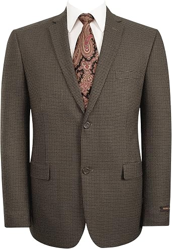 AMY ZHU Mens Houndstooth Sport Coat Classic Fit Stretch 2-Button Blazer | Houndstooth pattern with gentle stretch and a smooth hand feel
