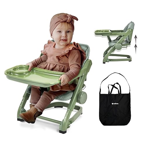 Feed Me - Asiento elevador de comedor 3 en 1, color verde aguacate