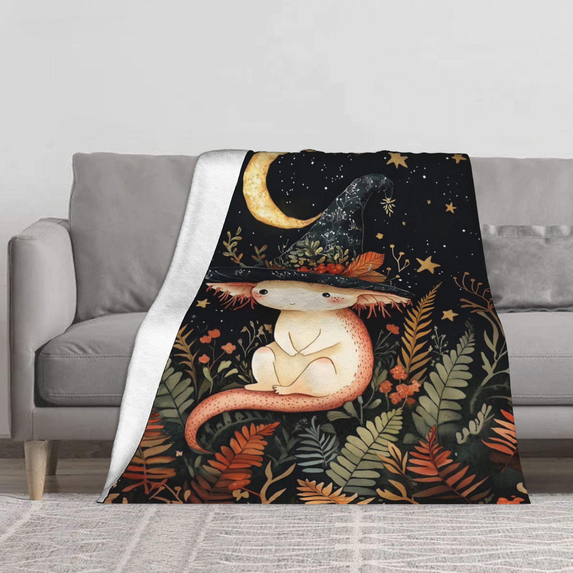 Cute Cartoon Axolotl Fleece Blanket Magical Nursery Decor Halloween Axolotl Throws Blankets for Boys Girls Bedroom Soft Lightweight Bed Sofa Throws 40x50in Cute Axolotl 50L" x 40W"
