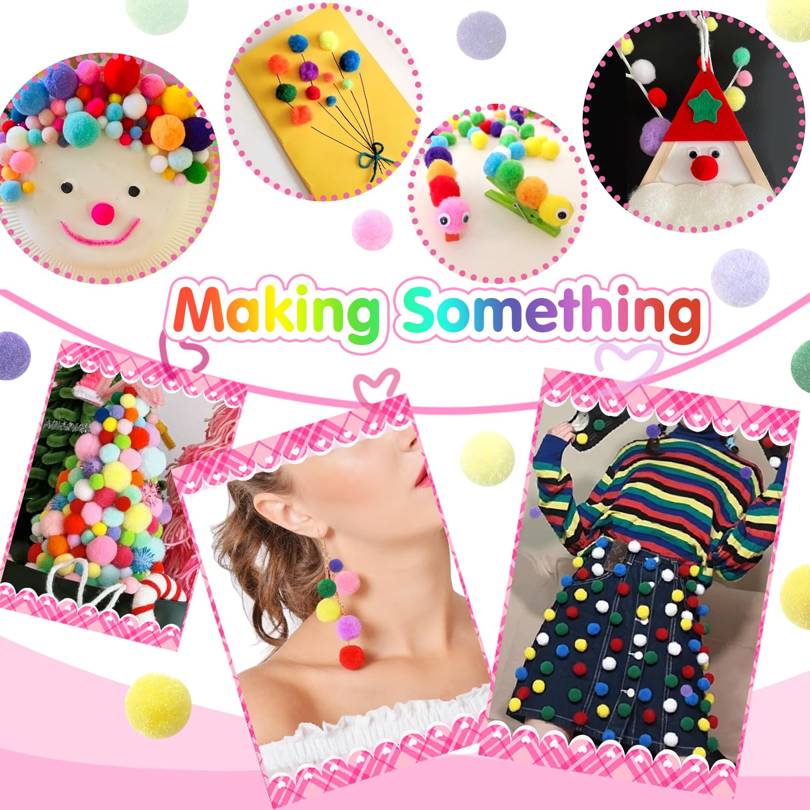 Achetez Sachet de 200 pompons métallisés tailles et couleurs assorties