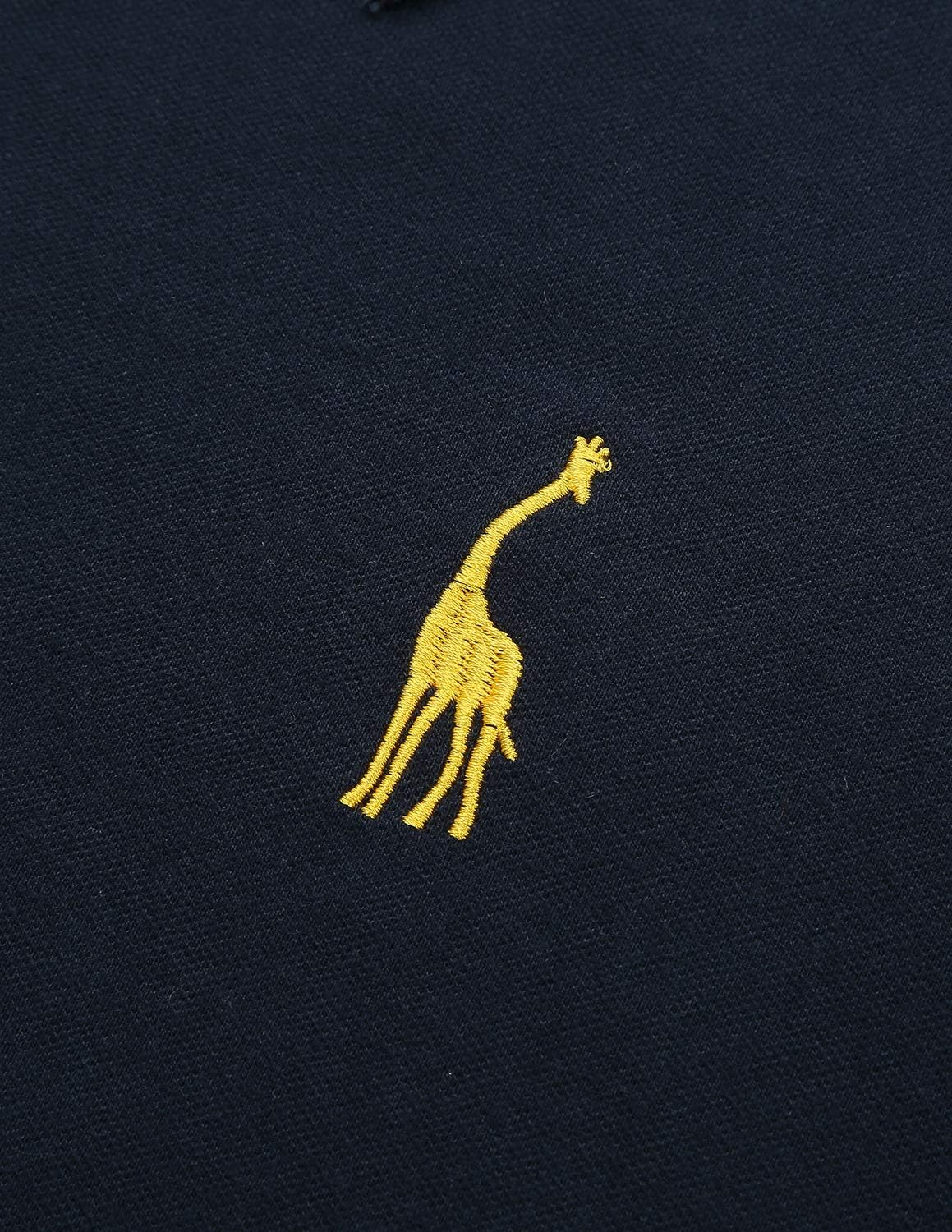 GNRSPTY Poloshirt Herren Kurzarm Polohemd Giraffe Stickerei Einfarbig T-Shirt M-3XL - Image 4
