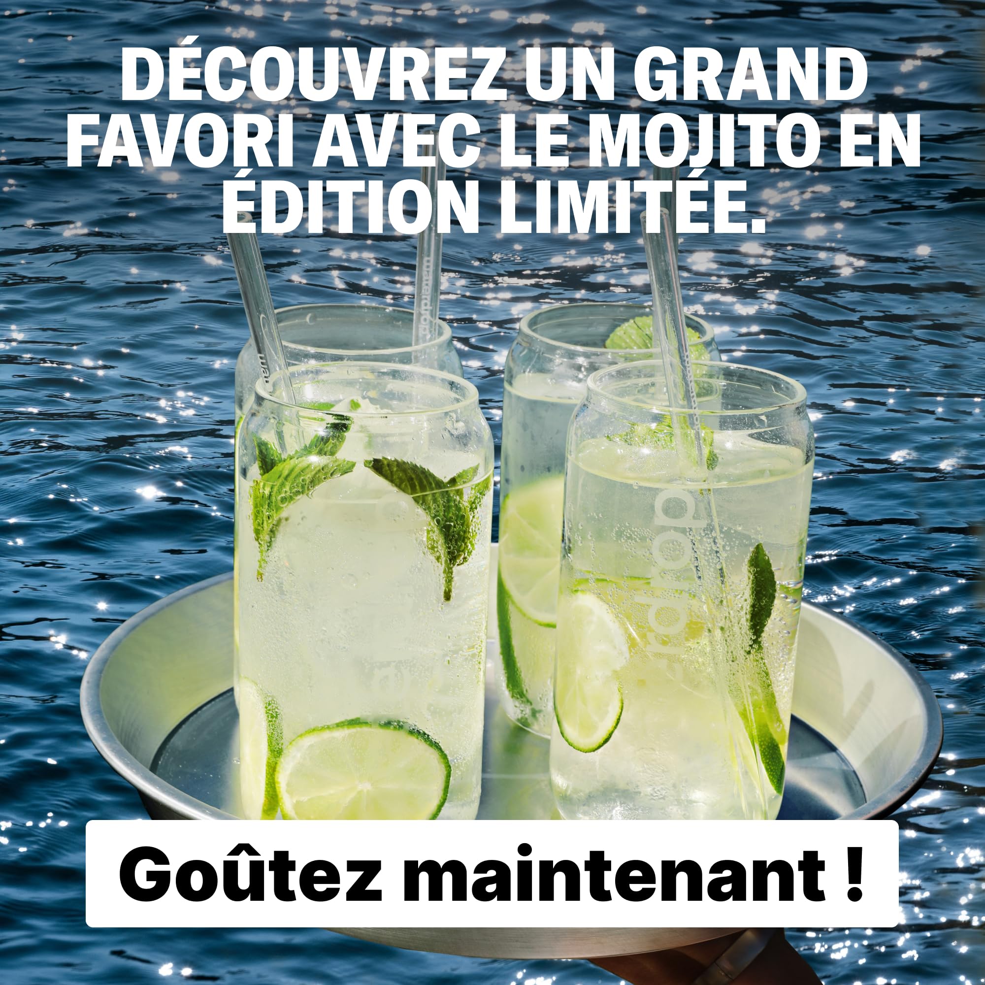 waterdrop® Coffret Mojito Dégustation - 36 Pastilles Hydratation, Cubes de Boisson aux 3 Saveurs: Mojito, Fraise & Mûre, Eau Aromatisée Sans Sucre avec Vitamines C & B, Vegan