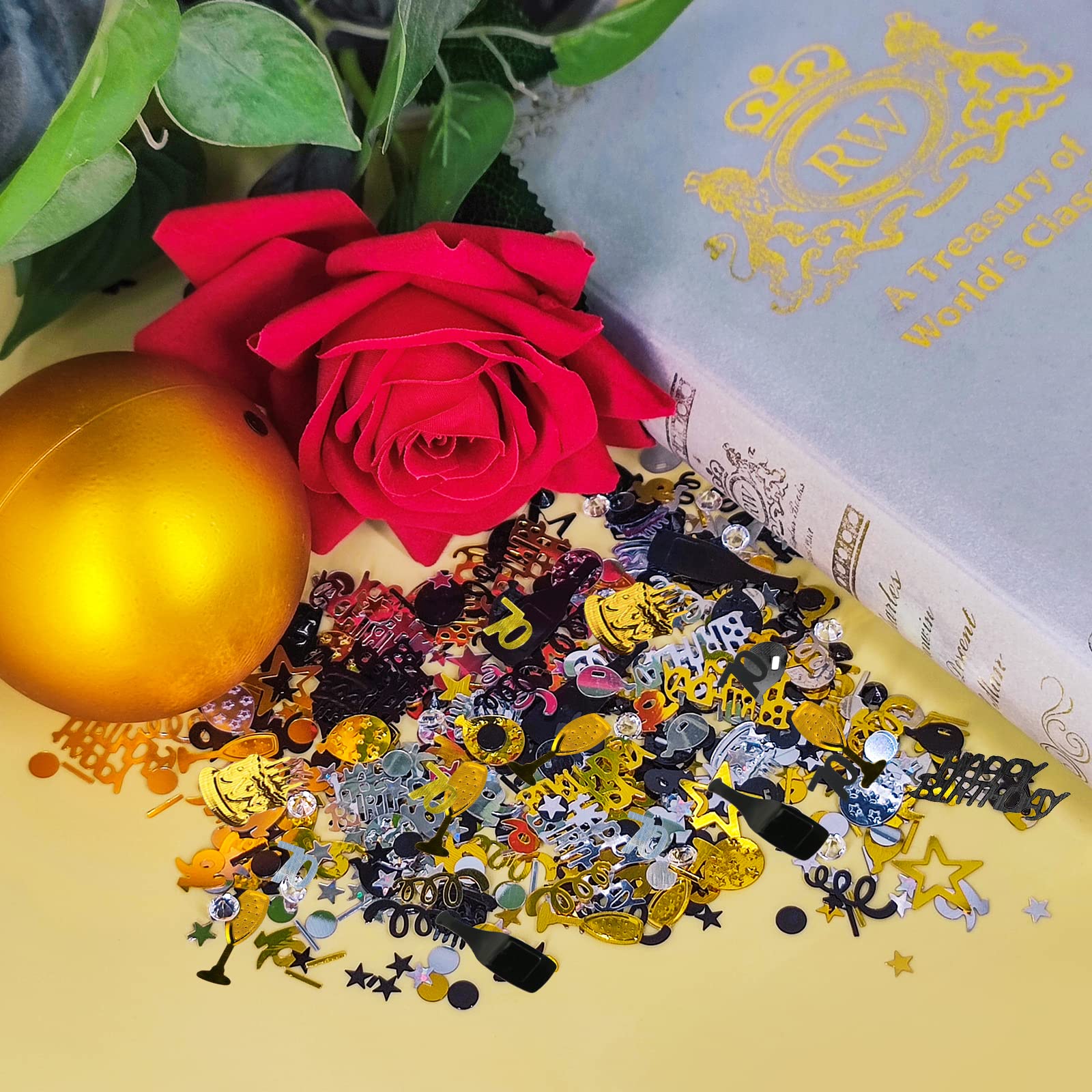 Coriandoli Compleanno 70 Oro E Argento - 30g Con Stelle E Numeri, Per Decorazioni - Foto 8