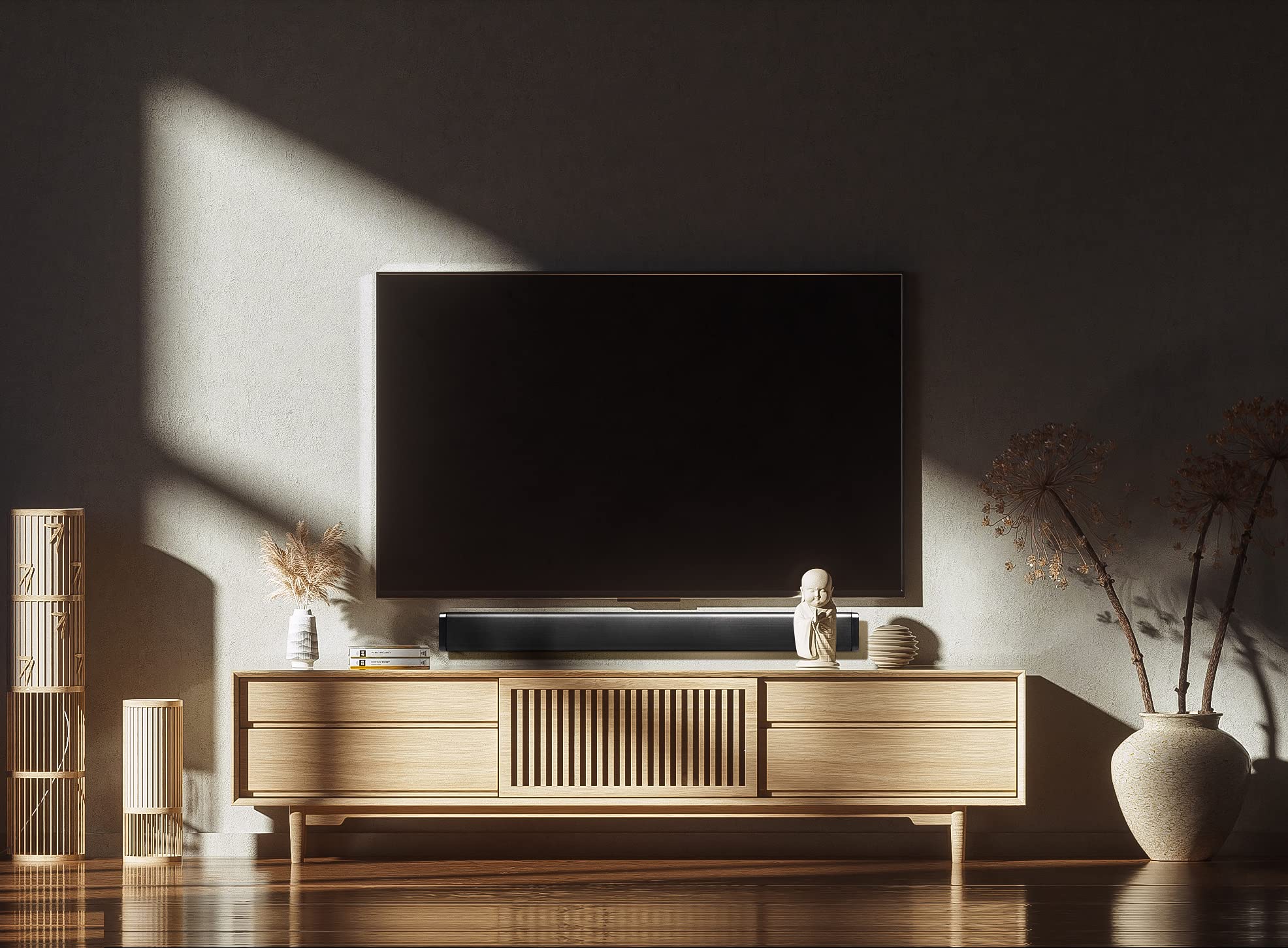 Smpl Soundbar 30 W - Supporta Bluetooth, ingresso coassiale, AUX, USB e telecomando, 76.2 cm - Nero
